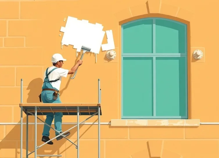 Ravalement de façade en pierre, nettoyage et application d'enduit
